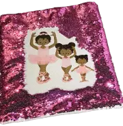 Pajama Keeper - Pillow Case Ballerina African American Girls Sequins 16 x 16