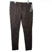 Anthropologie Sanctuary Women 26 Leopard Print Pant Twill Spandex Art 2 Wear NWT