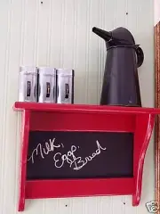 Wall Message Center Wood Wall Shelf 18" Chalkboard Display Rack