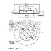 Bremtec Euro-Line GeoZinc Coated Brake Rotor - BDR14930EL