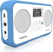 Sangean DPR-77 Portable DAB+ Digital Radio (FM Tuner, Battery/Mains Operated) White/Blue