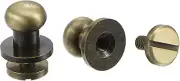10 Set 8Mm Solid Brass round Head Stud Screw Rivets Post Fastener for DIY Leathe
