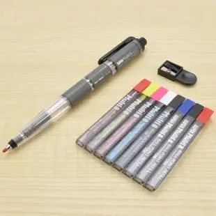 日本Pentel飛龍Super Multi 8八合一機能色鉛筆組PH803ST(2mm筆芯;附筆芯削鉛筆器)製圖筆繪圖筆