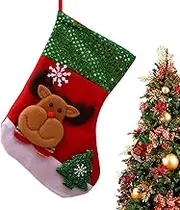 yanzisura Large Christmas Stockings | 10x7inch Classic Christmas Stockings with Pattern,Festive Christmas Decoration, Big Family Stockings for Home Decoration, Holiday,