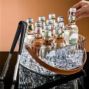 DXQCHDUO Ice Bucket with Clip，Clear Acrylic Ice Bucket Beverage Tub Cocktail Home Bar Accessories Wine Beer - Chiller for Parties Champagne Drink Tub Cooler (Square)