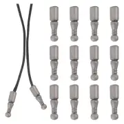 12Pcs Bolo Tie Tips Replacement End Caps Long Alloy Cord Ends Smooth for8240