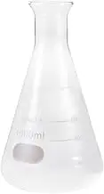 iplusmile Glass Erlenmeyer Flask with Stoppers, 1000ml Wide Mouth Erlenmeyer Flask with Graduated for Lab, Experiment, Chemistry, Science Studies (Single)