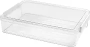 Paper Organizer - File Storage Box, File Cabinet with Lock | Clear File Storage Box, Storage Bins with Latching Lids, Portable Storage Containers for Photo Album, Notebook, Certificate, Photograph