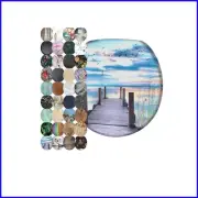 Elegant Sunset Soft-Close Toilet Seat - Quiet, Adjustable, Round Design