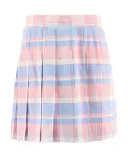 Thom Browne Tartan Pleated Mini Skirt IT42 light pink