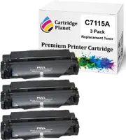 3 Pack Compatible Toner Cartridge Replacement for HP C7115A 15A (2,500 Pages) for HP Laserjet 1000 1005 1200 1200n 1200se 1220 1220se 3300 3310 3320 3320N 3330 3380