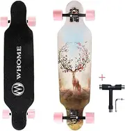 WHOME Longboard Skateboard - 31" Small Long Boards for Adults/Kids Teenagers/Girls Beginners/Boys Pro Cruiser Dancing Longboards with T-Tool