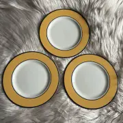 Pagnossin IronStone Spa Orange With Blue Trim Dessert Plates Treviso 3 Italy