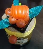 Handmade One Of A Kind Pumpkin Themed Potion/Shaker Bottle