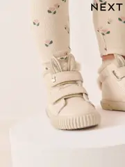 Bone White Bunny Standard Fit (F) Touch Fasten Strap High Top Trainers (D55444) | $46 - $50