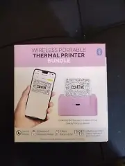 Core Innovations Wireless Portable Thermal Printer Bundle Bluetooth-Pink-NEW