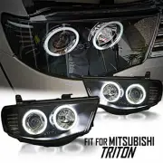 Black CCFL Projector Pair Headlight Fit Mitsubishi Triton L200 MN ML 2005-2014 (for: Mitsubishi)