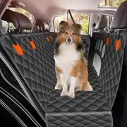 6 in 1 Dog Car Seat Cover,Dog Seat Cover for Back Seat,Waterproof Large Dogs Car Hammock Nonslip Backseat Dog Cover with Mesh Window Pet Seat Protector for Cars,Trucks and SUVs
