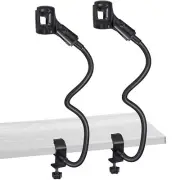 Gooseneck Microphone Stands with Desk Clamp - 2 Pack Adjustable Arms