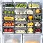 Stackable Refrigerator Bins Fridge Drawer Drainage Tray Storage Organizer