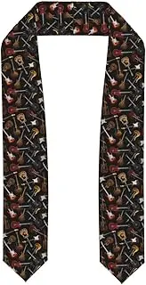 [SKKNT] Guitars Print Graduation Shawl Stole For Academic Commencements Honor Sash Congratulations Gift