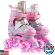 Besketo Toddler Roller Skates for Girls, 4 Size Adjustable Roller Skates Shoe