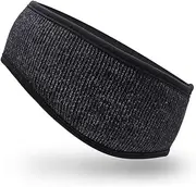 [AnJuHoPa] light reflective Running Headband,winter headband fleece lined ,warm earmuffs mens knitted headband for women elastic unisex