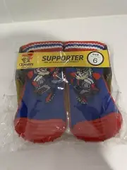 NRL Newborn Baby Sock Shoes Newcastle Knights Size 6