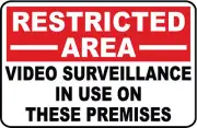 Restricted Area - Video Surveillance...SECURITY SIGN- #PS-402