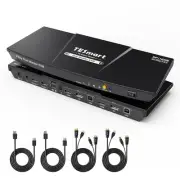 Tesmart HDMI KVM Switch 4K Dual Monitor Switcher 2 in 2 Out for HDMI+DP Suppo...