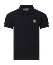 Stone Island Junior Logo-Patch Short-Sleeved Polo Shirt 8Y,14Y,12Y blue