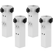 4 Pcs White Table Leg Extenders for Folding Tables Adjustable Folding Table L...