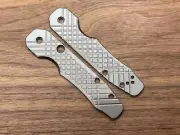 Black engraved FRAG milled Titanium Scales for SMOCK Spyderco Knife
