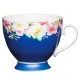 【KitchenCraft】高腳骨瓷馬克杯 花圈藍400ml(水杯 茶杯 咖啡杯)
