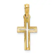 14K Yellow Gold D/C Cross Charm