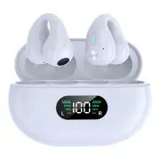 Bone Conduction Wireless Bluetooth Earphones Ear Clip Style Sport Headphones White