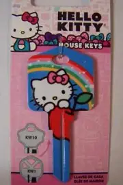 HELLO KITTY Blue Kwikset KW1/KW10 House Key Blank