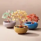 Handmade Natural Crystal Tree Colorful Teabowl Feng Shui Trees new Ornament