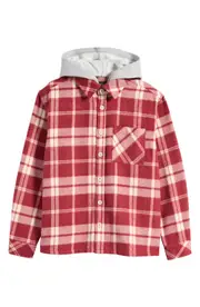 Treasure & Bond Kids' Plaid Hooded Shacket