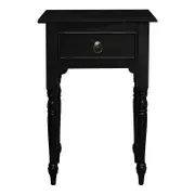 Huntely 1-Drawer Turn Leg Side Table - Black