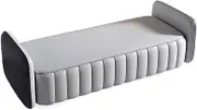 Bed End Bench Bedroom Bed End Stool, Upholstered Ottoman/Bench, Shoe Changing Stool, Simple Cloakroom Bench, Sofa Stool Bedroom Bench(Haze Blue,150 * 50 * 48cm)