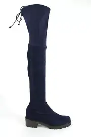 $725 Stuart Weitzman Woman's Vanland Dark Blue Suede Knee High Boots