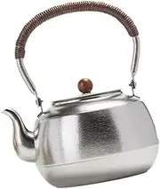 Leefasy Pure Titanium Teapot Fits Ceramic Cooktop Beautiful Hot Water Pot Hot Water Boiling Pot Titanium Kettle for Office Gatherings, 1500ml