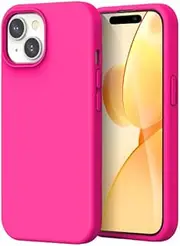 [ZUSLAB] Case for iPhone 15 Plus Liquid Silicone Anti-Scratch Gel Rubber Shockproof Protective Cover with Soft Microfiber Lining for Apple (2023) - Hot Pink