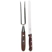 Victorinox 10" Two-Tine Fork and 10" Knife Slicer W/ Wood Handle - Two Piece Set