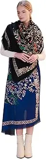 [DANA XU] Double-Sided Reversible 100% Merino Wool Pashmina Shawl and Wraps for Women Extra Large Soft for Dresses and Travel