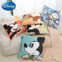 在飛比找momo購物網優惠-【Disney 迪士尼】經典迪士尼卡通水晶絨抱枕45X45c