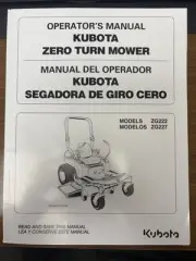 Kubota Zero Turn Mower ZG222 & ZG227 Operator Manual