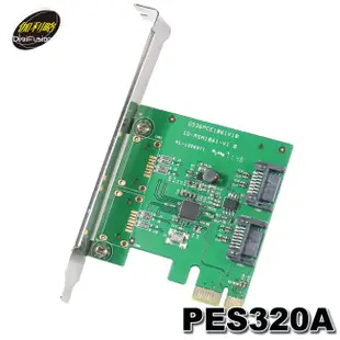 【MR3C】含稅附發票 黑/綠色隨機出貨 伽利略 PES320A PCI-E SATA6G 擴充卡 2-Port