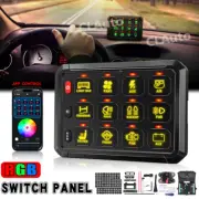 12 Gang RGB Switch Panel LED Light Bar Bluetooth APP & Remote Control 12V 24V (for: Audi)